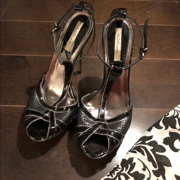 NEW NEVER WORN gunmetal Aldo collection heels sz 8 - Picture 2 of 8
